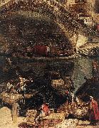 MARIESCHI, Michele The Rialto Bridge in Venice (detail) ag oil painting